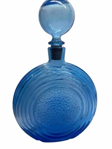 Vintage MCM Italian Empoli Blenko Glass Cobalt Blue Decanter Hand Made - Picture 1 of 13