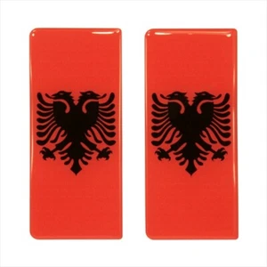 2x 98x42mm Albania Bandera Albania Número Placa 3D Gel Cúpula Pegatinas Calcomanía Insignia - Imagen 1 de 2