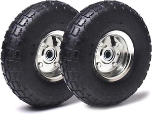 (2 Pack) 10" Heavy-Duty Replacement Tire and Wheel - 4.10/3.50-4" with 10" Inne - Picture 1 of 7