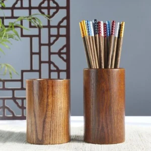 Wood Cutlery Storage Cage Kitchen Drain Storage Rack Spoons Storage Shelf - Picture 1 of 10