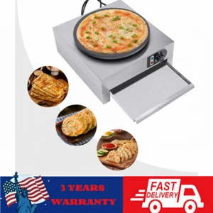 1.5kwCommercial Electric Single Crepe Maker/Kitchen Pancake Machine Nonstick 16" - Picture 1 of 19