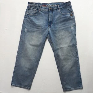 De colección Y2K! Akademiks - Jeans holgados, pierna Str8/lavado medio, desgastados *Para hombre 46x32 - Imagen 1 de 14