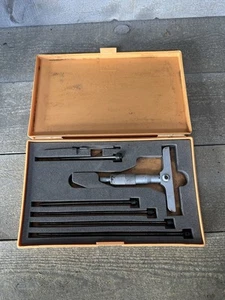 Mitutoyo Depth Micrometer NO. 129-132 DMC 4-6" 0-6" 4" Base - Picture 1 of 11