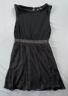 Alice + Olivia  Flare Mini Dress Foss Leather Trimmed Dress Size 8 EUC! - Image 1 of 4