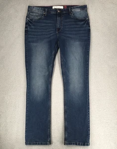 Artful Rebel Jeans Men Size 38x32 Slim Stretch Mid Rise Distressed Blue - Picture 1 of 15