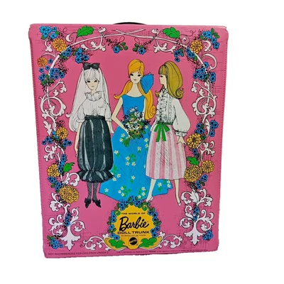 World Of Barbie Double Doll Trunk For Barbie & Friends Vintage 1969 Pink Fair - Image 1 of 4