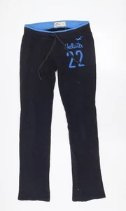 Hollister Womens Black Blue Sweatpants Small Joggers 65% Cotton - Picture 1 of 12