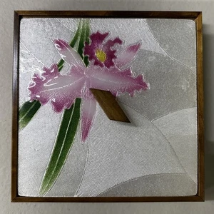 Vintage Japanese Cloisonné Jewelry Box Cattleya orchid Design - Picture 1 of 11