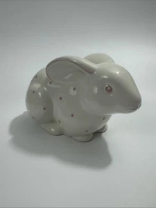Tiffany & Co Bank - rosa gepunkteter Keramikhase mit weißem Schwanz, Made in Italy - Bild 1 von 17