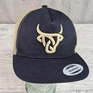 Lost Calf Mens Iron Gold Flat Bill Adjustable Snapback Cap Hat - Picture 1 of 9