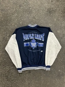 Chaqueta Universitaria NHL Toronto Maple Leafs Abotonada Niños 16 Azul Gris De Colección - Imagen 1 de 4