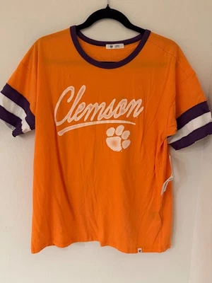 Camiseta Feminina Clemson Tigers '47 Marca Dani Retro Laranja Slub - Tamanho Grande - Nova Com Etiqueta - Imagem 1 de 4