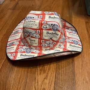 Budweiser Cowboyhut Neuheit PAPPE Bierkasten Einheitsgröße passend für die meisten Erwachsenen - Bild 1 von 11