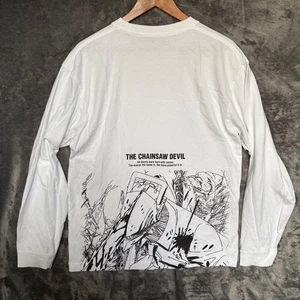 Uniqlo x Chainsaw Man Small Long Sleeve Shirt White Anime UT Devil Hunter - Picture 1 of 12