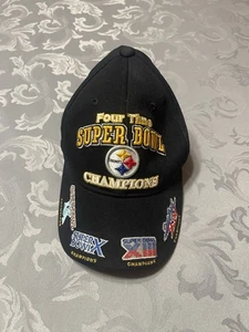 Pittsburgh Steelers Four 4 Time Super Bowl Champions Reebok Official NFL Cap Hat - Picture 1 of 6