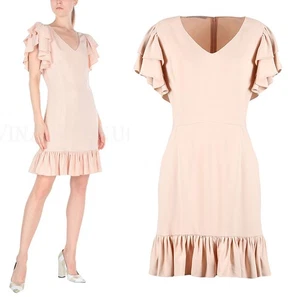 STELLA MCCARTNEY DRESS MIRANDA RUFFLE SLEEVE SKIRT PINK $1,166 sz IT 44 US 8 - Picture 1 of 8