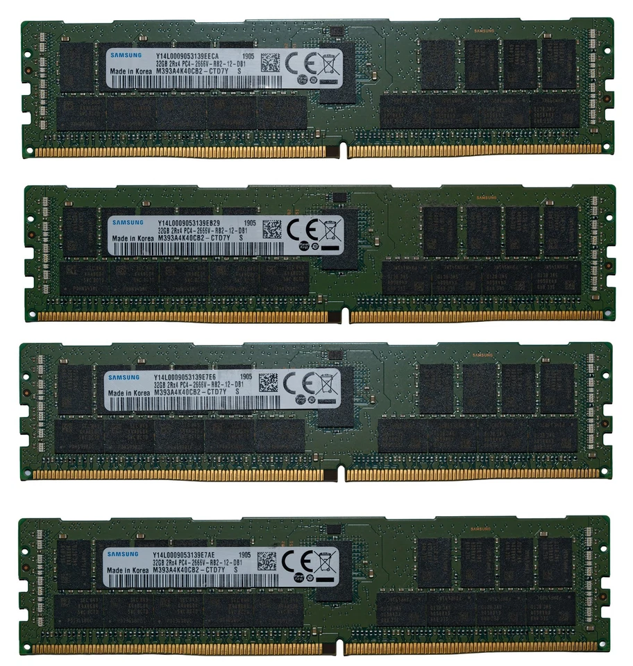 RAM Samsung 32GB 2Rx4 PC4-2666V DDR4 RDIMM 2666MHz M393A4K40CB2-CTD ECC - Immagine 1 di 1