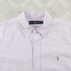 Ralph Lauren Oxford Hemd Herren Large Einfarbig Blau Fleisch Pony Formell Preppy - Bild 1 von 10