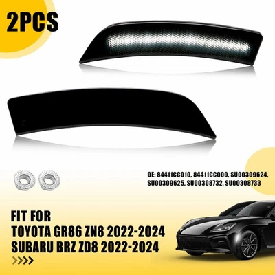 Luces de señalización laterales LED blancas transparentes estilo 2 piezas para Toyota GR86 Subaru BRZ H 22 unidades Foto 1 de 4