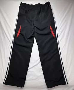 Adidas Climalite Windbreaker Track Pants Joggers Mens XL Black Red Stripe P91853 - Picture 1 of 13