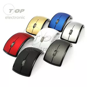 2.4GHz Foldable Arc Wireless Optical Mouse Mice+USB Receiver For PC - Picture 1 of 3