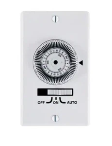 Intermatic 20 Amp 12-Hour Spring Wound In-Wall Timer, White SW12HWK - Picture 1 of 2