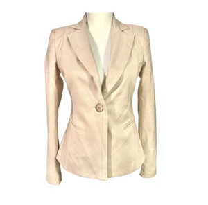 Giacca Amaret Amaretto One Button Closure Beige Blazer Womens Size 42/6 NWT - Picture 1 of 3