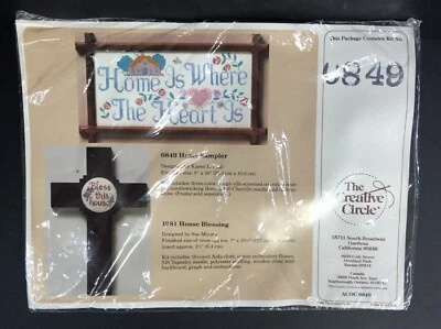 The Creative Circle Home Sampler Embroidery Kit 0849 8" x 16"  Crewel 1988 - Image 1 of 4