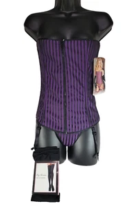 Shirley of Hollywood Size Small - Sexy Strapless Bustier Basques Corset & Thong - Picture 1 of 9