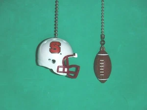 NORTH CAROLINA STATE  CEILING FAN PULL CHAIN SET HELMET  & BALL - Picture 1 of 3