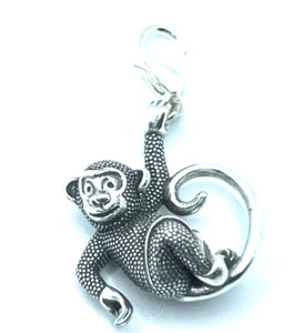 Brighton AFFE AROUNG Schwanz niedliche afrikanische Safari Zoo Tiere Silber maßgeschneidert Charm - Bild 1 von 7