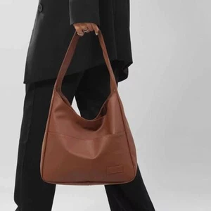 Solid Color Shoulder Bag Large Capacity Tote Bag For School Work - Picture 1 of 15