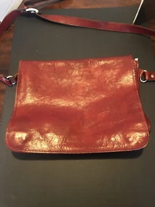 SATCHEL 100% GENUINE LEATHER RED ITALIAN LARGE GREAT FOR LAPTOP AND NOTEBOOKS - Picture 1 of 10