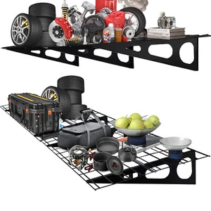 Floating Wall Shelf Garage Storage Rack 4 Pack Wall Mounted 35x24 in fleximounts - Picture 1 of 7