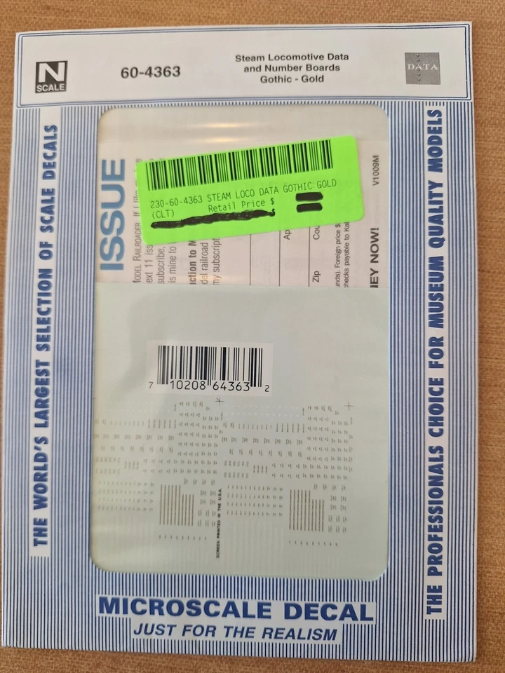 N Scale Microscale Decals $3.00 Your Choice 'SEVERAL LISTINGS' Item #B1 - Image 1 of 1