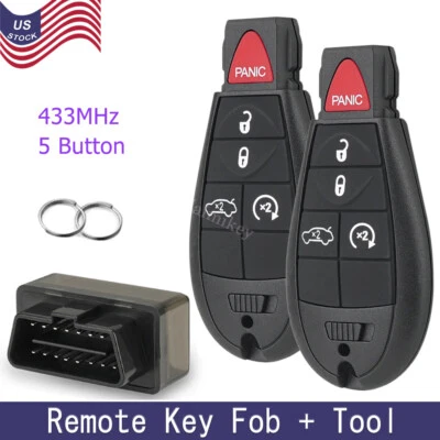 2 Remote Key Fob 4 Button With Tool Kit For Jeep Grand Cherokee 2011 2012 2013 - Image 1 of 4