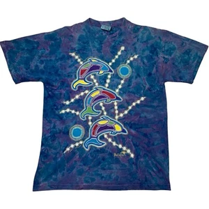 Vintage Bulluru Aboriginal Art T Shirt Mens Size Medium Tie Dye Australia Made - Picture 1 of 10