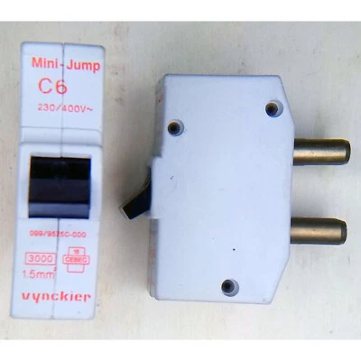 1x 6A disjoncteur fusible automatique 6A à broches 20mm 230V à 400V CEBEC 3000 - Imagen 1 de 4