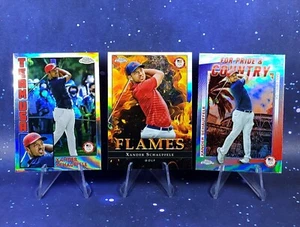 Xander Schauffele 2024 Topps Chrome Olympic Team USA Golf Refractor Flames Pride - Picture 1 of 15