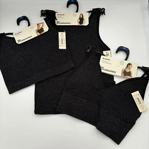 No Boundaries Women's Black Seamless Shimmer Bodysuit & V-Neck Cami Bralette, XS - Picture 1 of 7