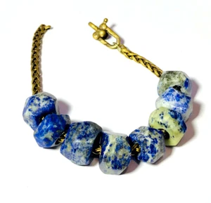8 Stk. Lapislazuli Perlen Edelstein Großlochperlen Großlochperlen 15x8 mm - Bild 1 von 4