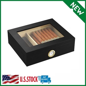 Cigar Humidor Cigar Box Cigar Storage Box Cedar Wood Cigar Tray Hold 20-30 Cigar - Bild 1 von 8