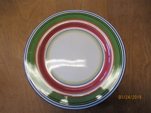 Pottery Barn ESPADRILLE STRIPE Dinner Plate 10 3/8" Multicolor 1 ea  7 available - Picture 1 of 4