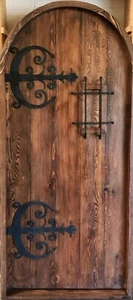 Rustic reclaimed solid old growth lumber Doug Fir wine room solid 2" arched DOOR - Picture 1 of 14