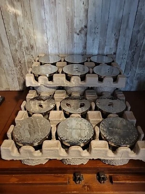 12 Empty Bath & Body Works & White Barn 3 Wick Candles & Snowflake Silver Lids  - Image 1 of 4