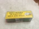 TRIPLE TROUBLE Trio Of Trick Golf Balls - Unputtable, Exploding & Streaming