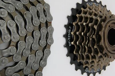 SHIMANO Verschleißset inkl. 7-fach Schraubkranz MF-TZ500-7 & Kette HG40 - Bild 1 von 3