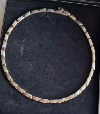 Kette Collier Energetix  Gesundheits-Magnetschmuck Edelstahl  vergoldet  -NEU- - Bild 1 von 3