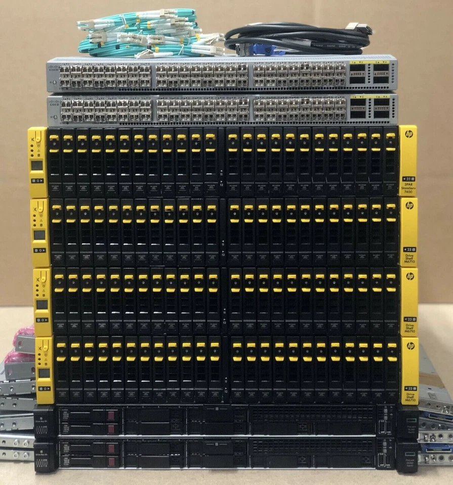 HP 3PAR 7400c DL360 Gen10 10GBit iSCSI 25TB 15K SAS 40-Core 256GB SAN Solution - Image 1 of 3