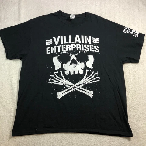 Marty Scurll Villain Enterprises Bullet Club Shirt Mens Sz XL Black Cover